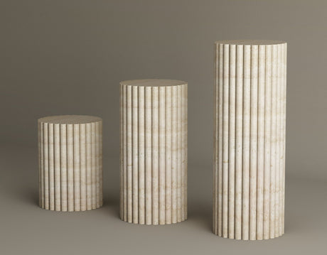 3 travertine pedestals