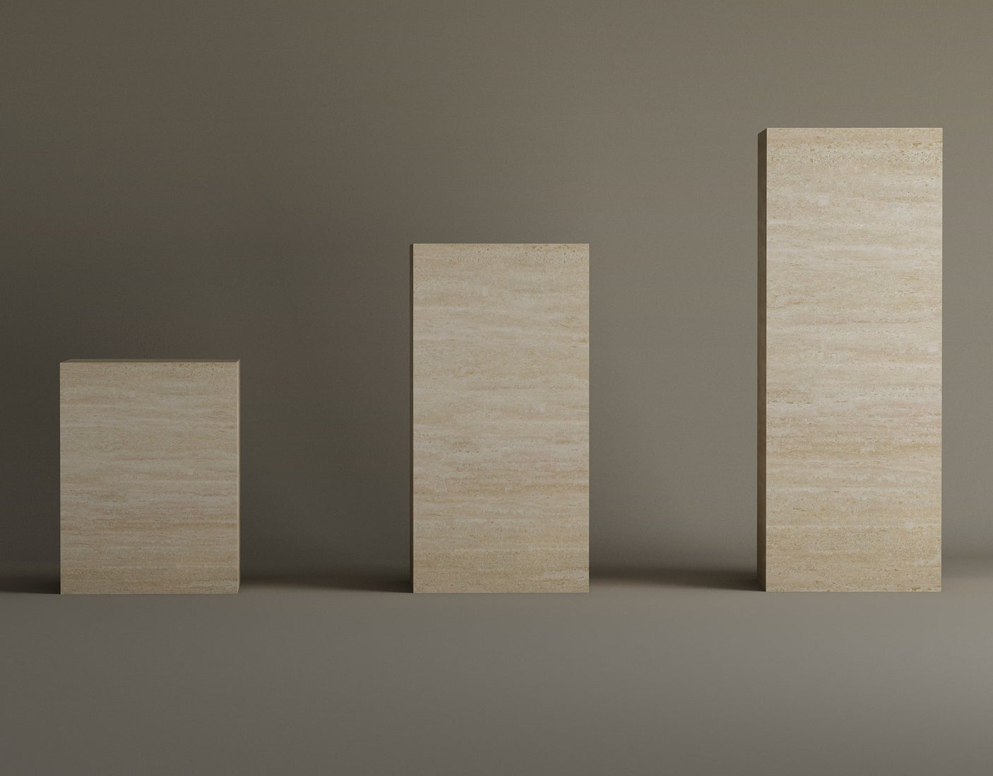 Travertine Elegance Trio – Three-Piece Sculptural Set for Contemporary Interiors