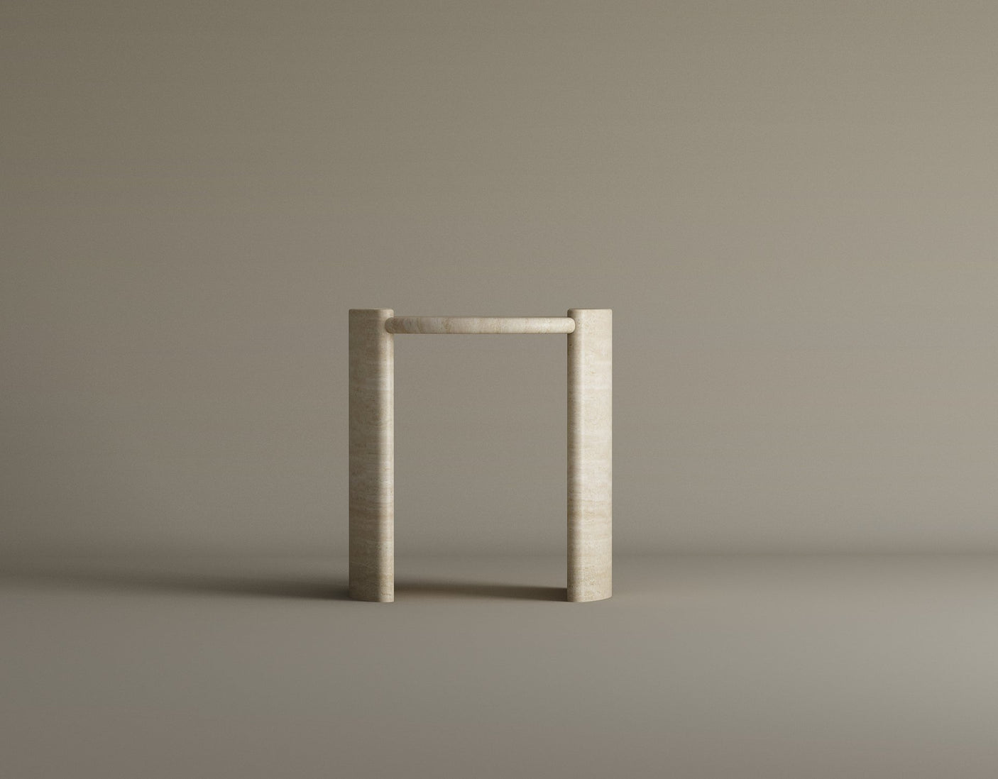 Travertine Arc Table – Curved Minimalist Design in Solid Travertine Stone