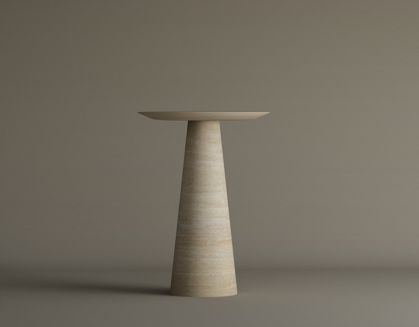 Twin Pillars Travertine Side Table Set – Architectural Balance in Natural Stone