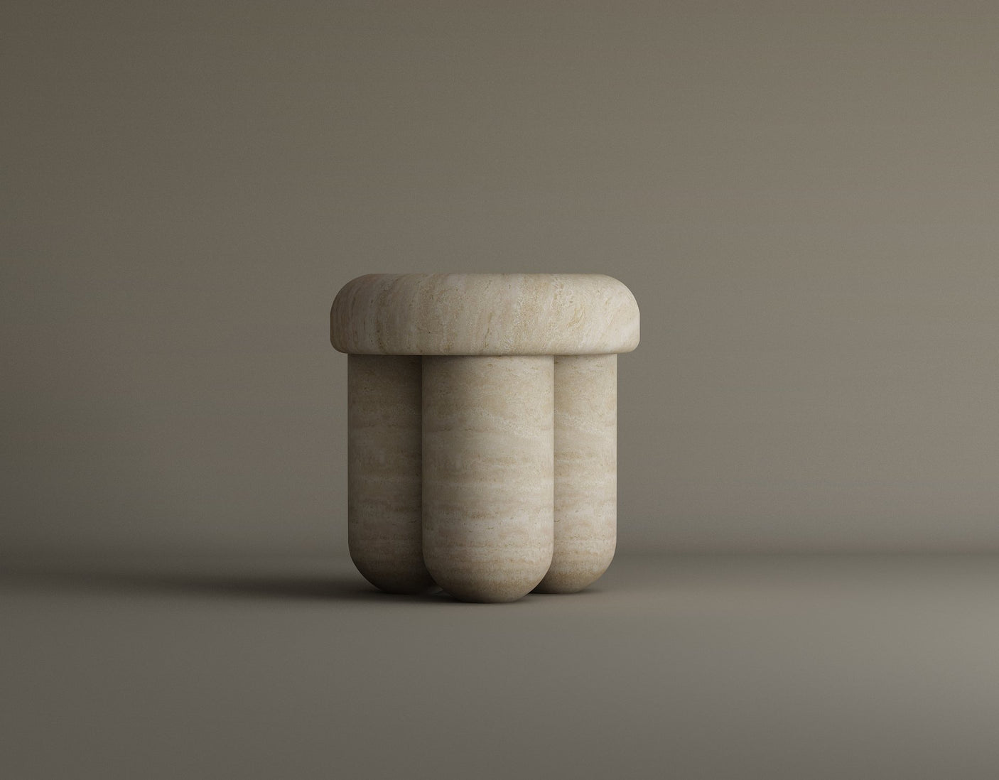 Travertine Elegance Accent Table – Classic and Timeless Natural Stone End Table