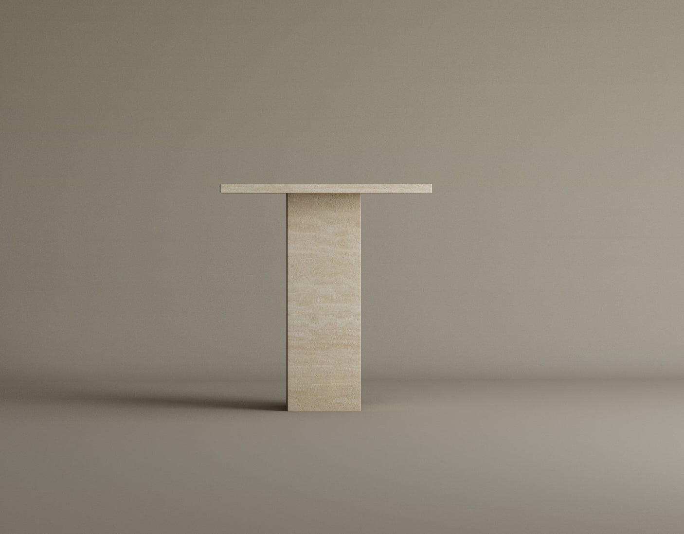 Monolith Elegance Travertine Side Table – Solid Block Design with Minimalist Refinement