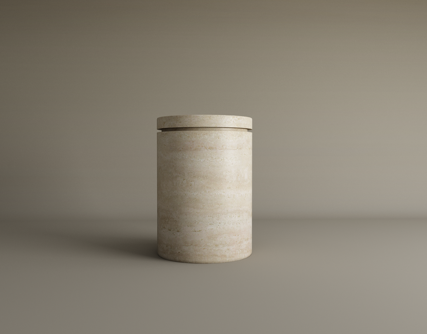 Cycladic Secret Travertine End Table with Storage – A Functional and Timeless Design