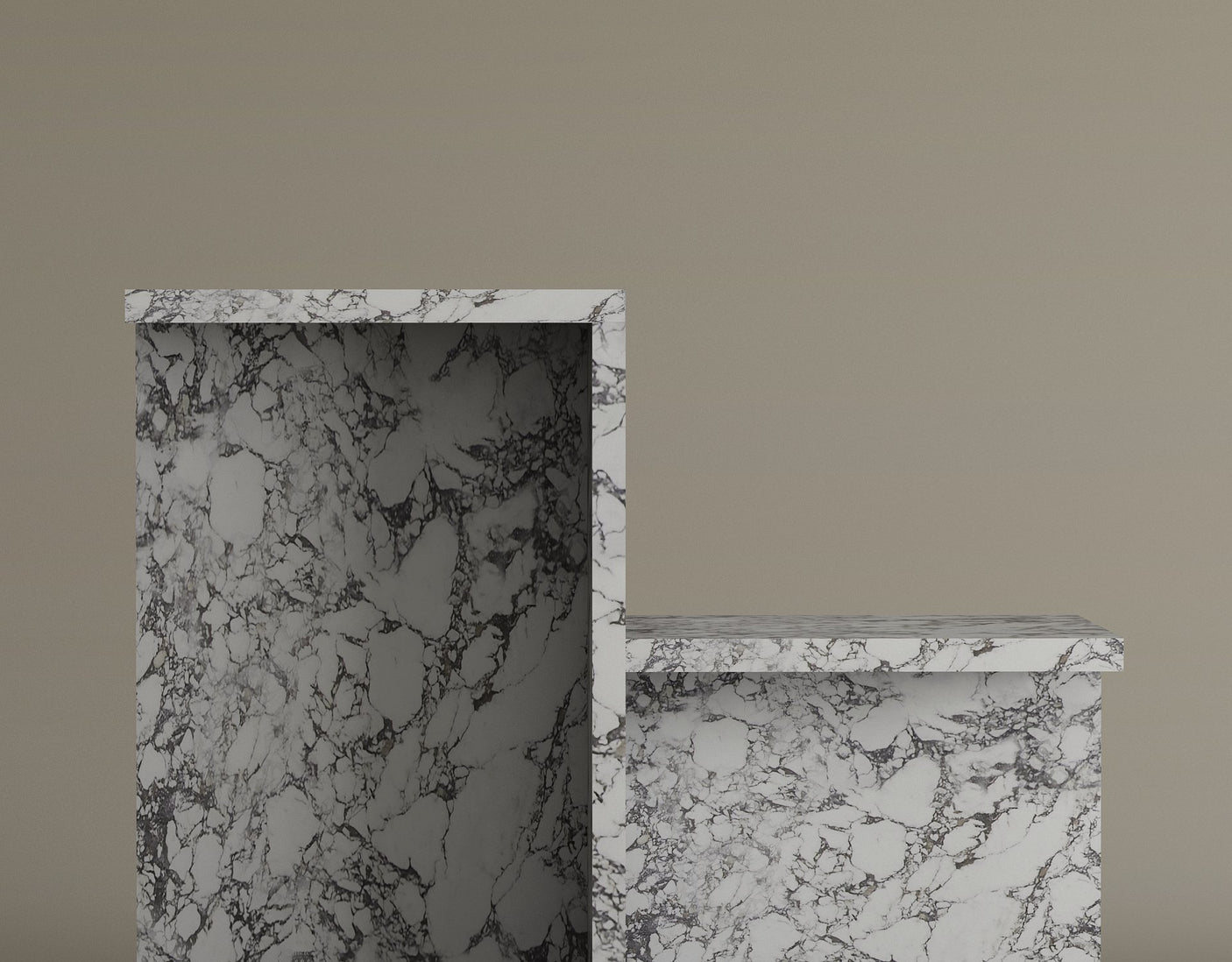 Tiered Calacatta Viola Marble Table Set