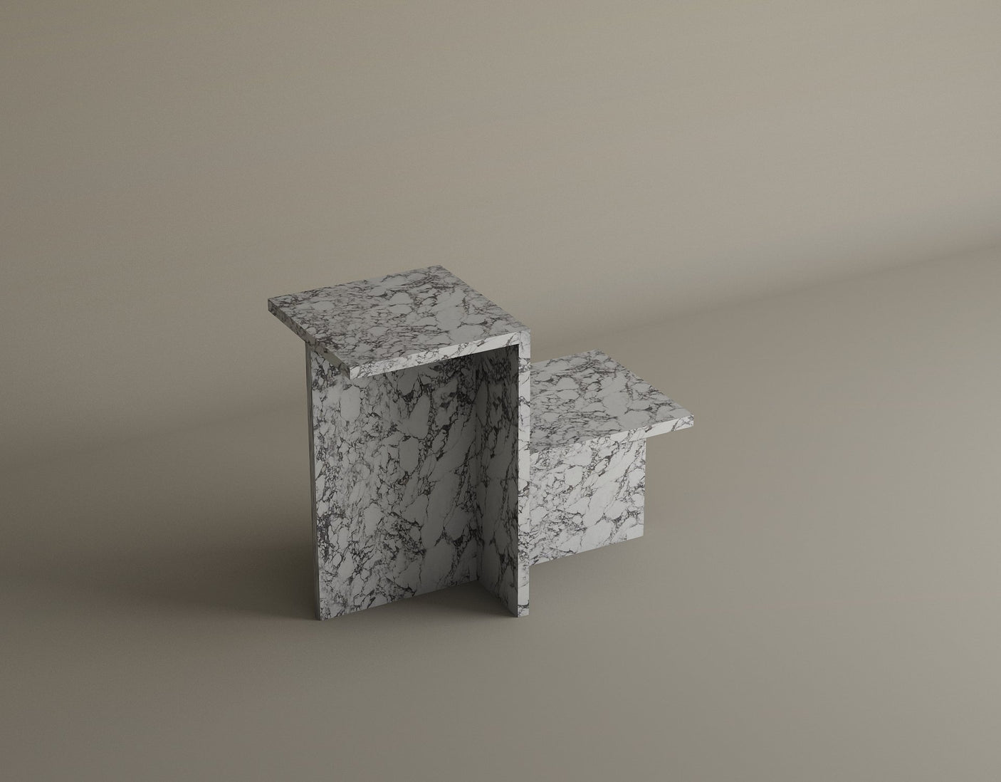 Tiered Calacatta Viola Marble Table Set