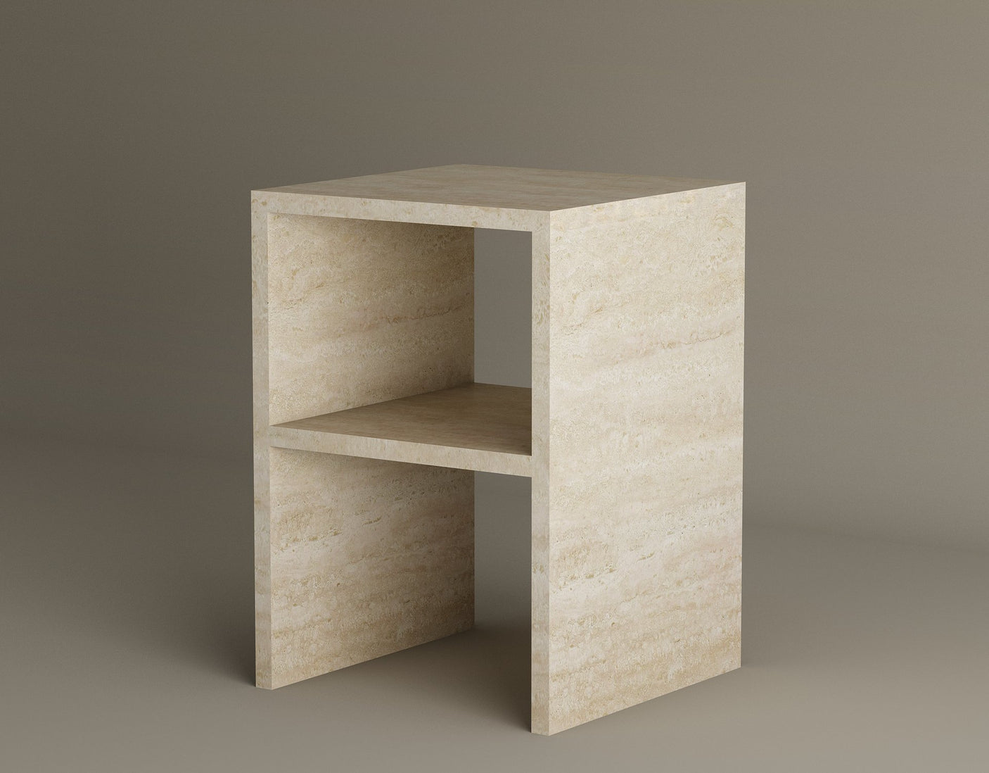 Terra Firma Travertine End Table – Solid Handcrafted Natural Stone for Modern Interiors