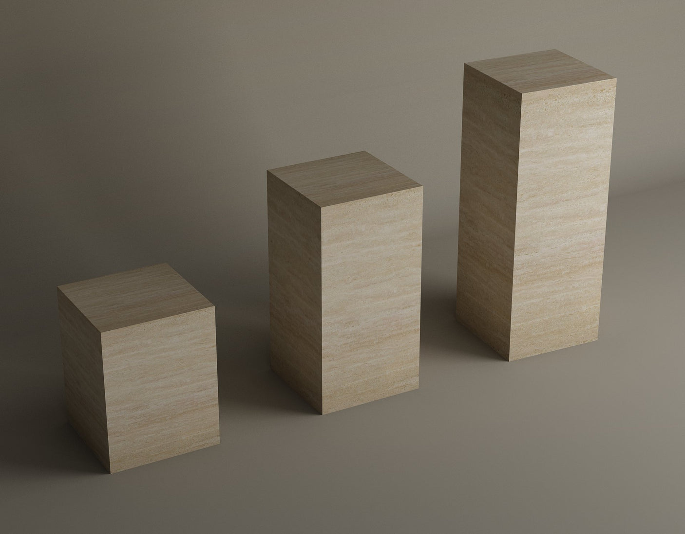Travertine Elegance Trio – Three-Piece Sculptural Set for Contemporary Interiors