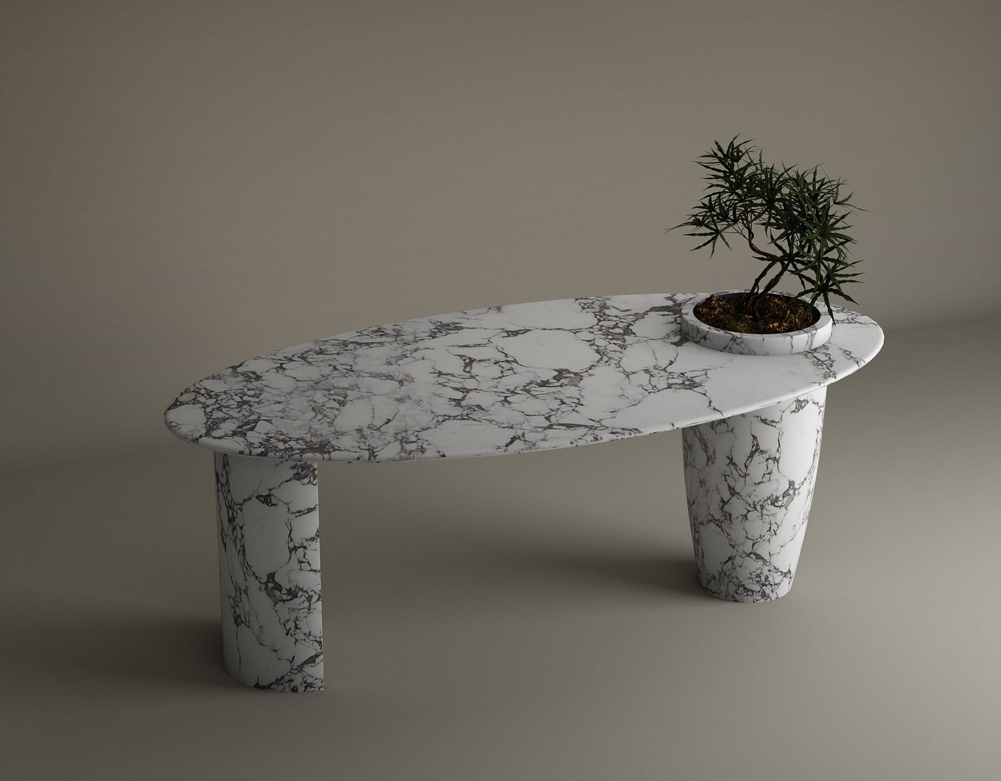 Versatile Calacatta Viola Marble Work and Dining Table