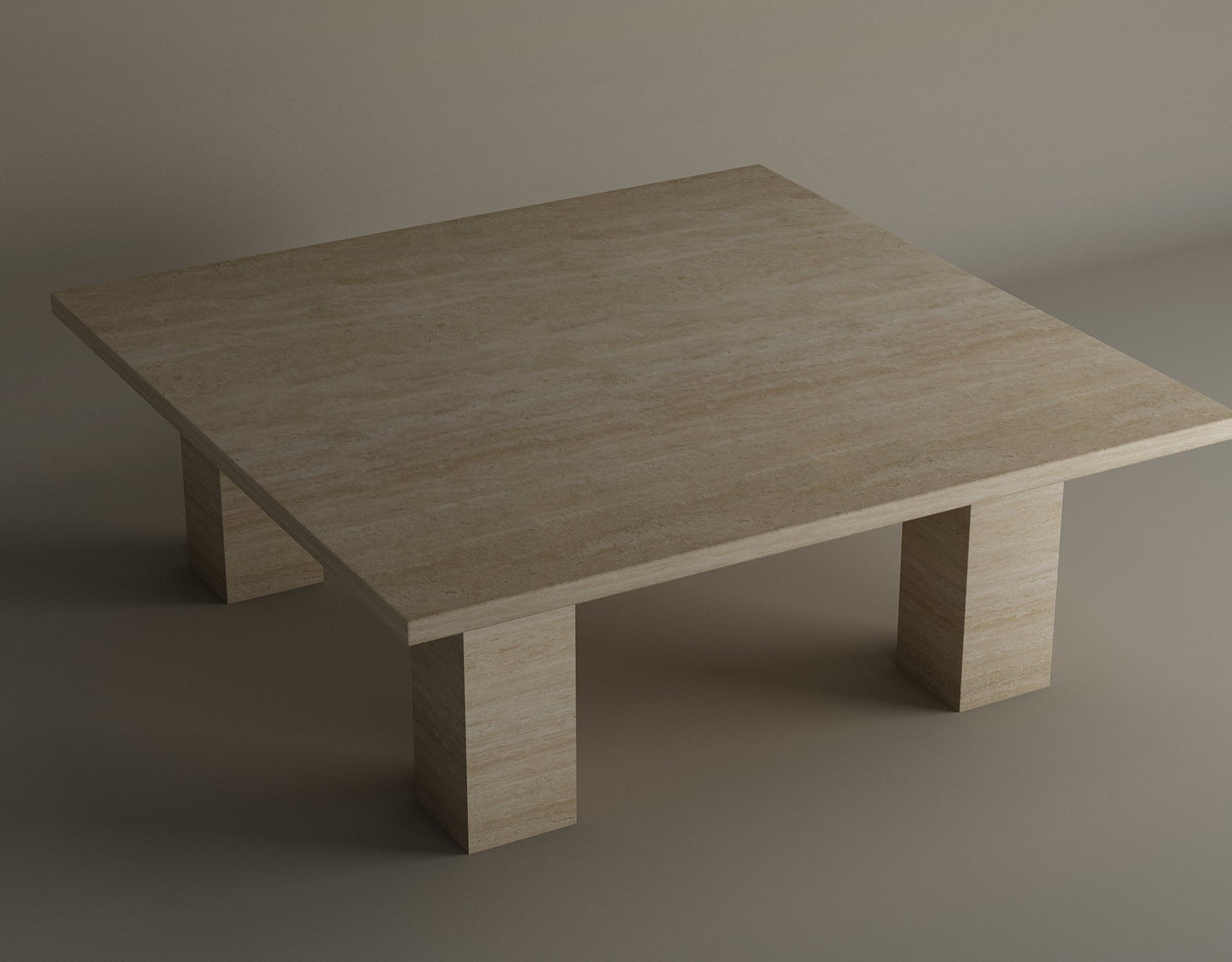 Pebble Path Travertine Coffee Table – Fluid, Freeform Coffee Table with a Unique Stone Finish