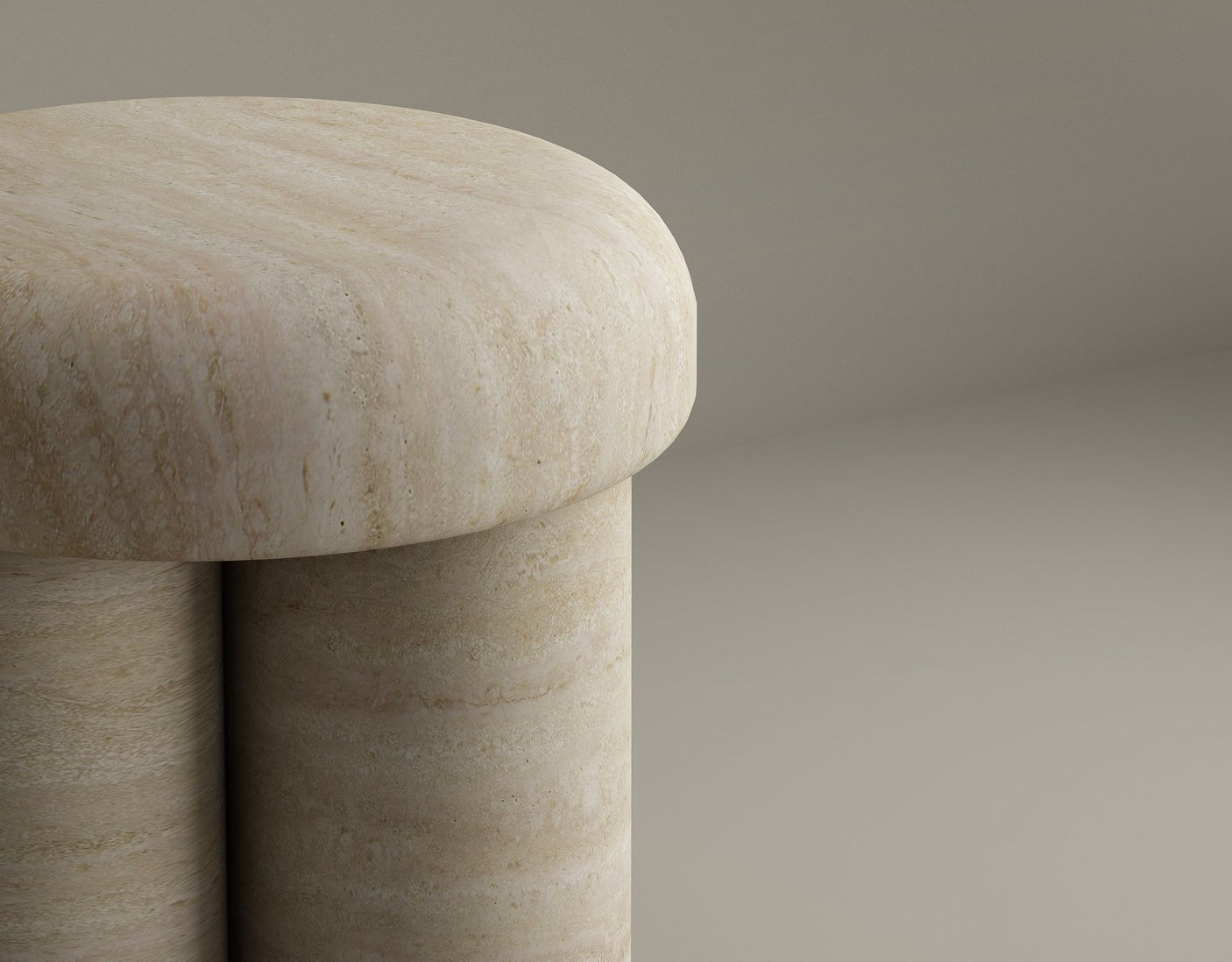 Travertine Elegance Accent Table – Classic and Timeless Natural Stone End Table