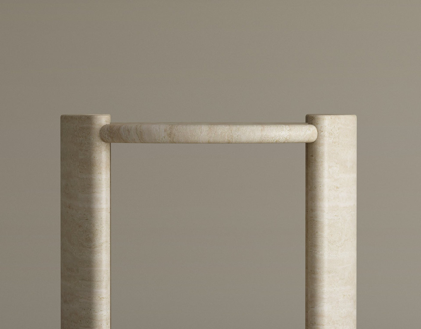 Travertine Arc Table – Curved Minimalist Design in Solid Travertine Stone