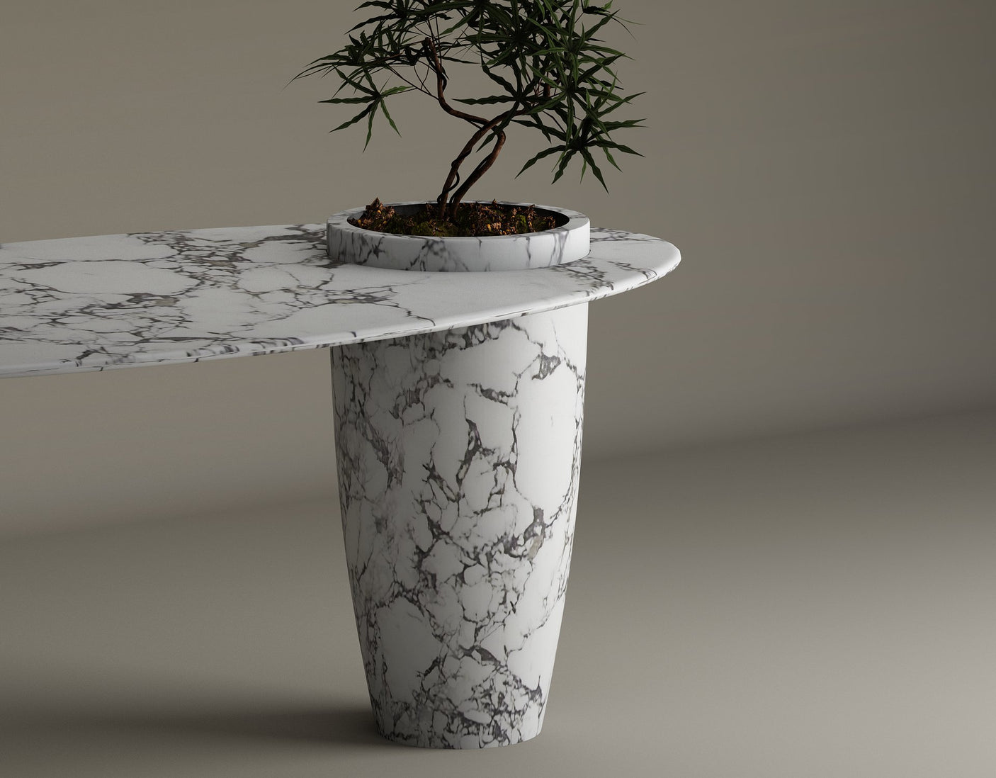Versatile Calacatta Viola Marble Work and Dining Table