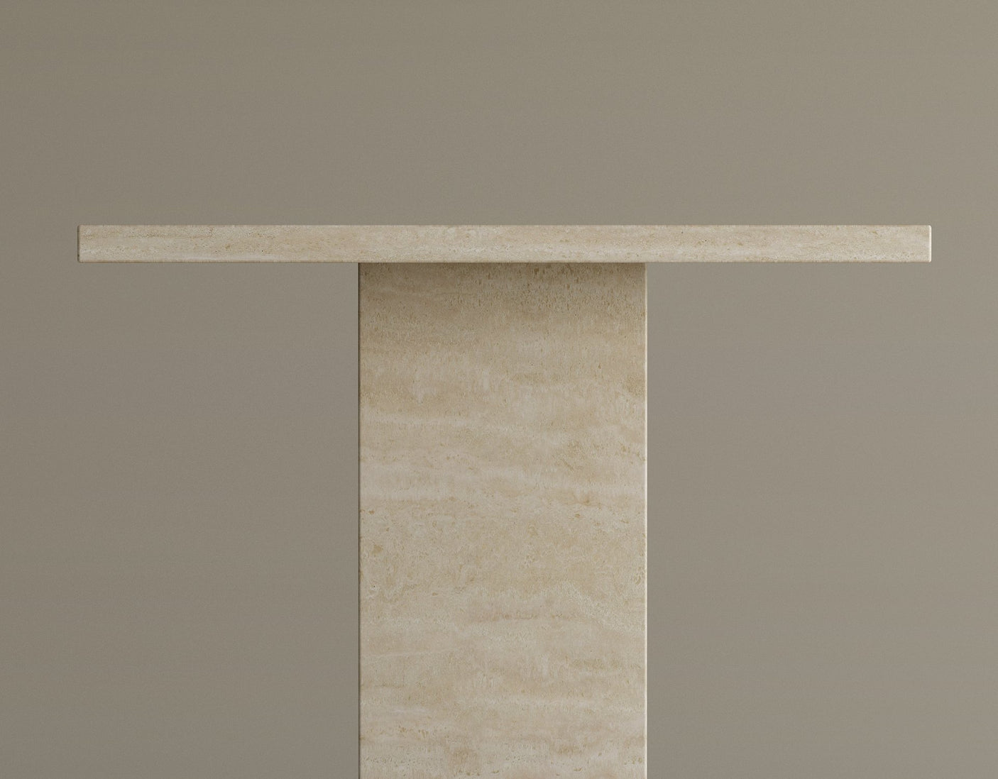 Monolith Elegance Travertine Side Table – Solid Block Design with Minimalist Refinement