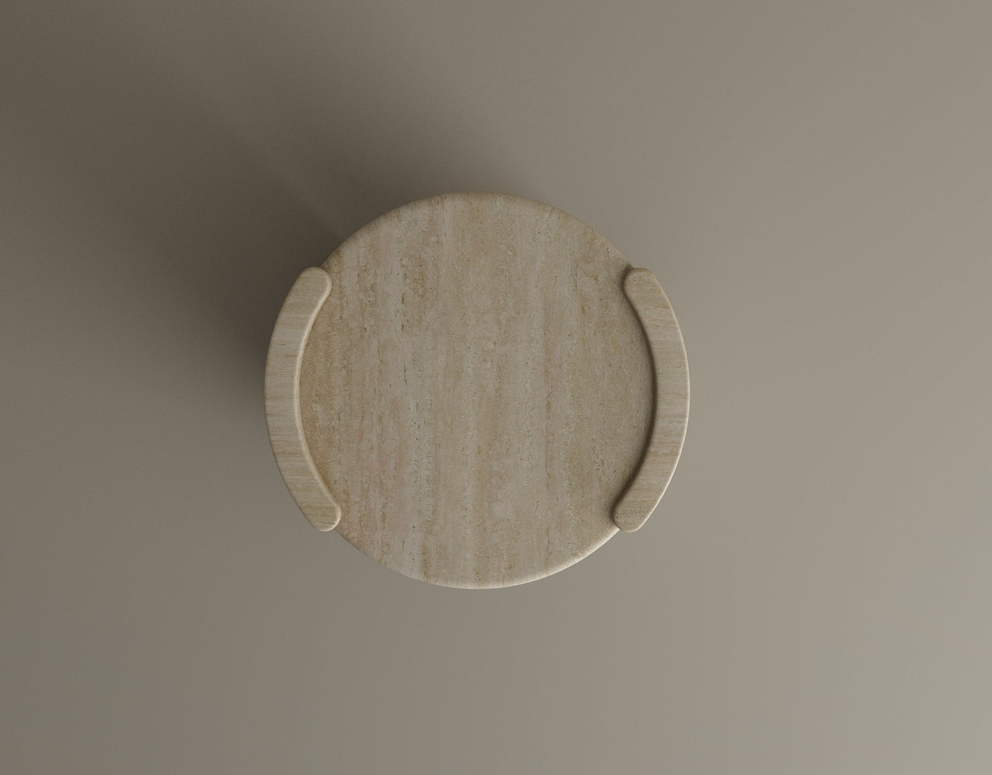 Travertine Arc Table – Curved Minimalist Design in Solid Travertine Stone