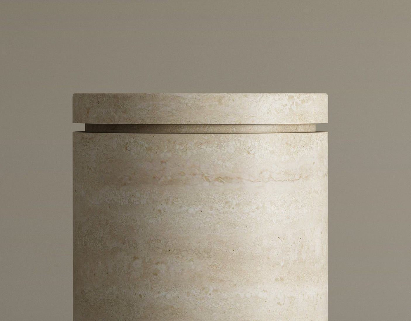 Cycladic Secret Travertine End Table with Storage – A Functional and Timeless Design