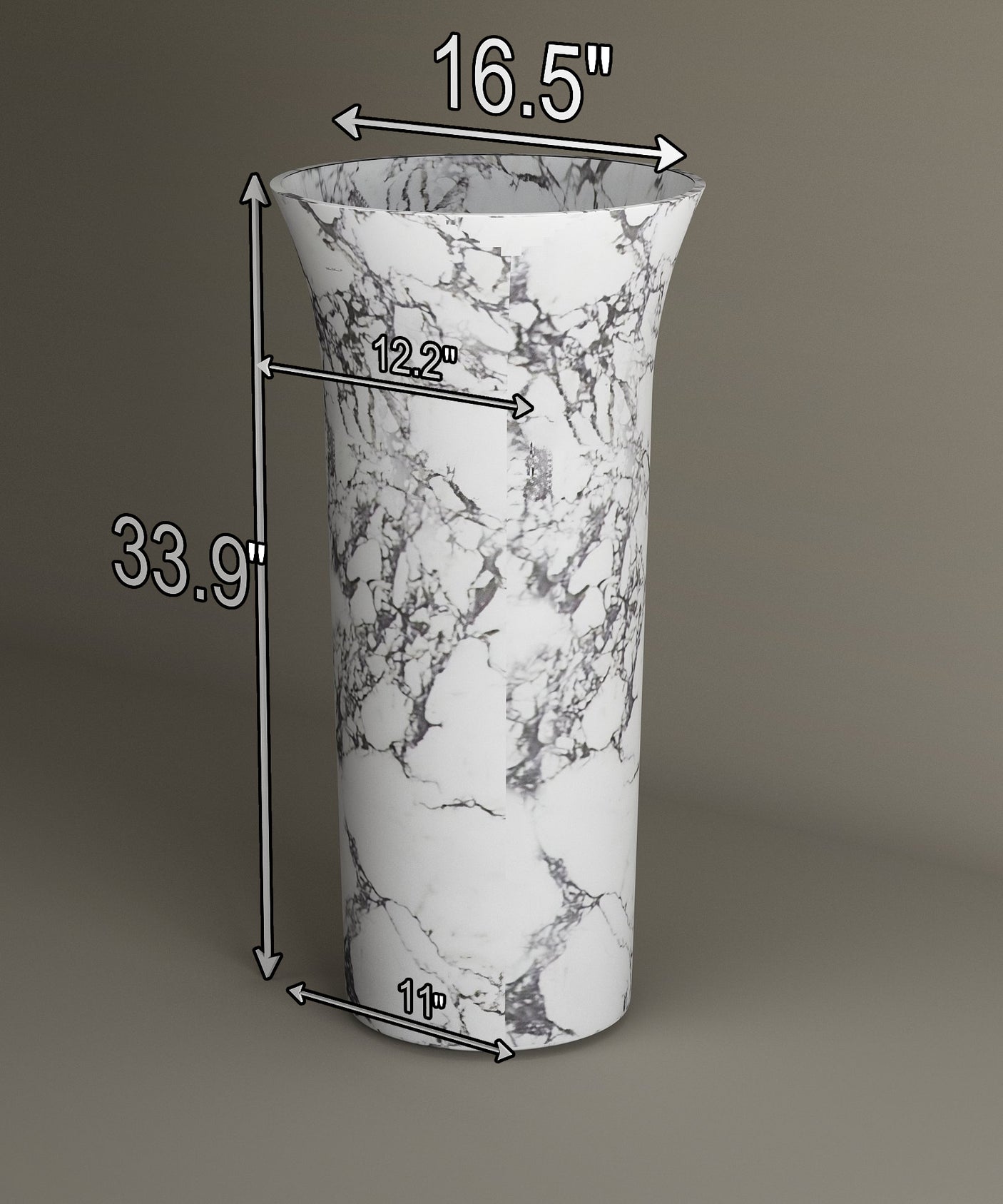 Calacatta Marble Cylinder Pedestal Vanity Sink