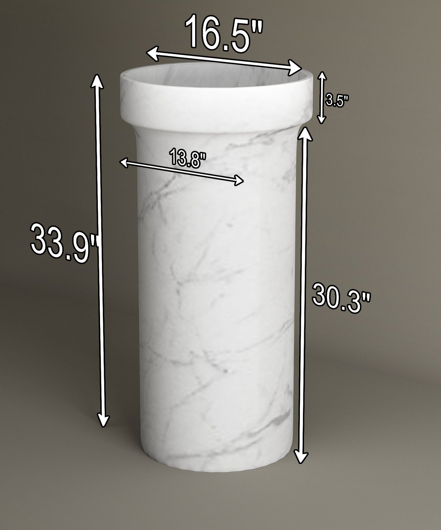 Carrara Marble Pedestal Vanity Sink