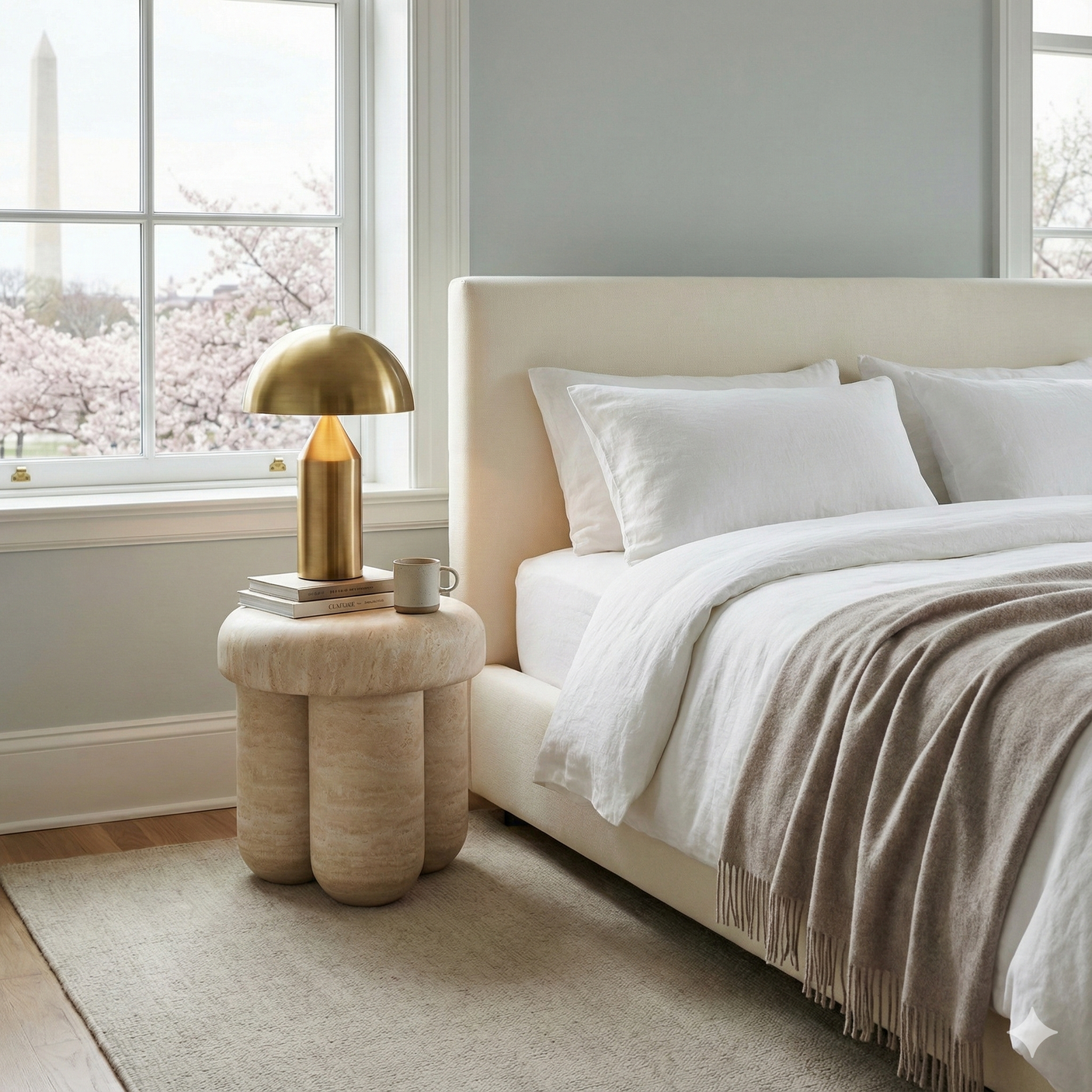 Travertine Elegance Accent Table – Classic and Timeless Natural Stone End Table