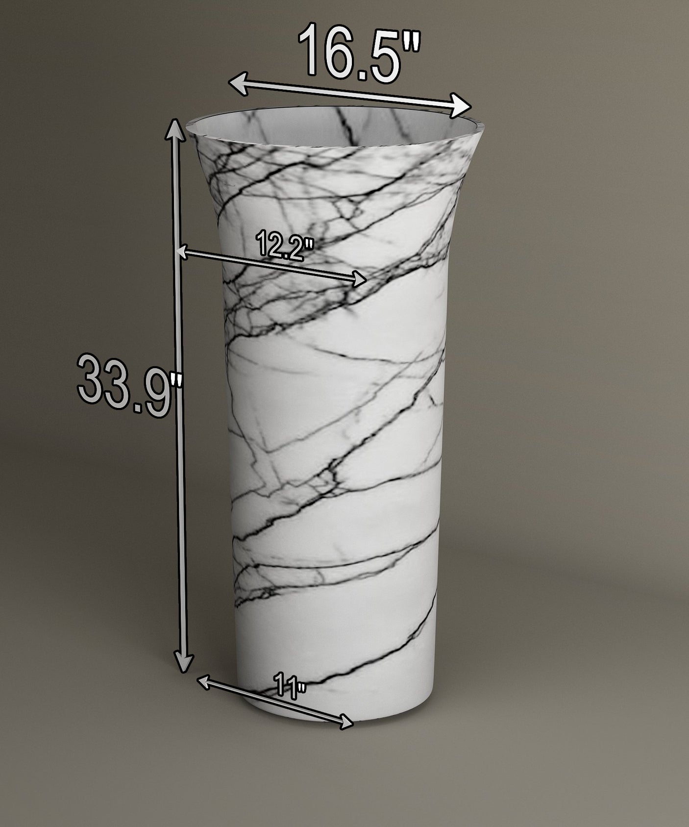 Lilac Marble Cylinder Pedestal Vanity Sink