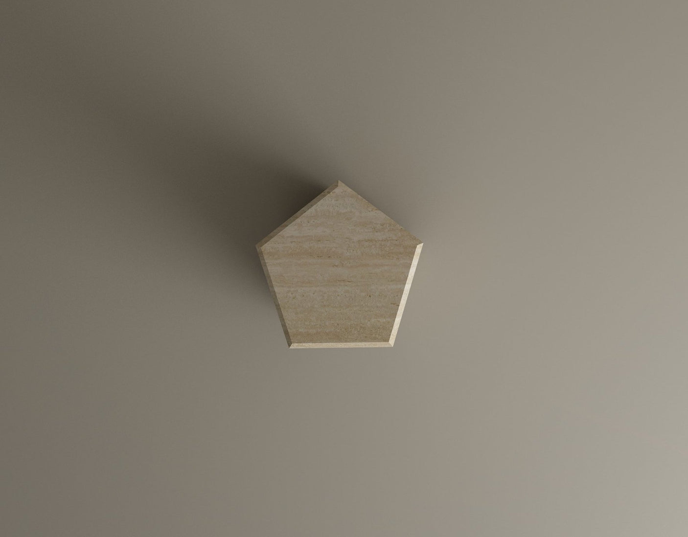 HexaForm and Pentagon Travertine Pedestal