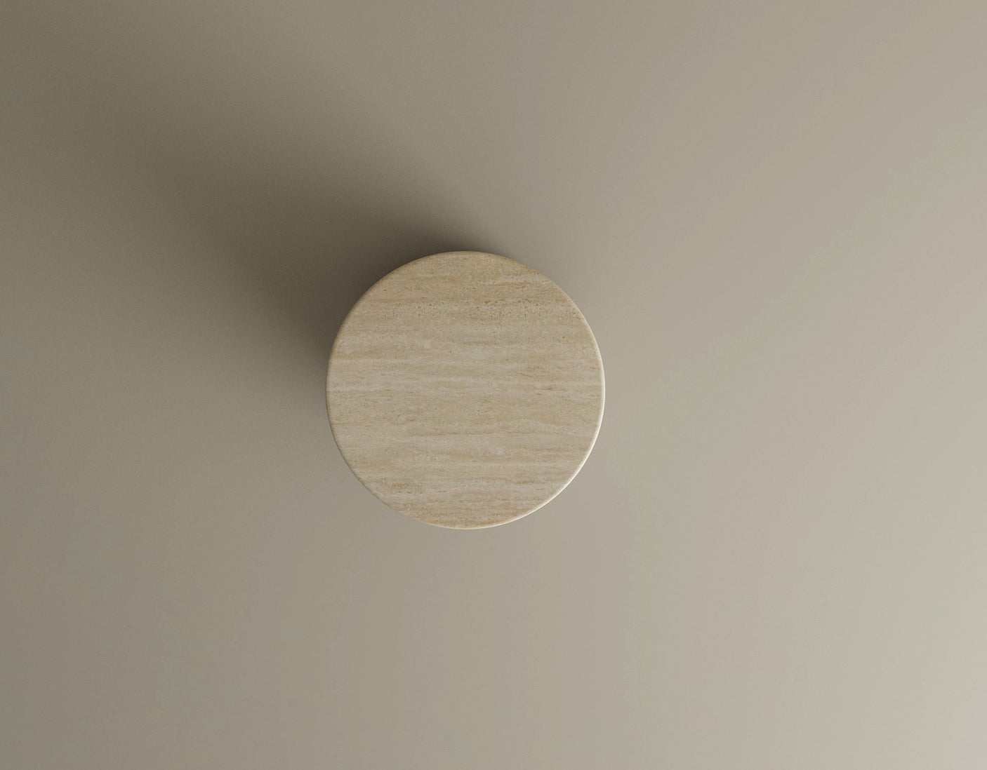 Eda Beige Travertine Sphere Table – Rounded Statement Piece in Solid Stone