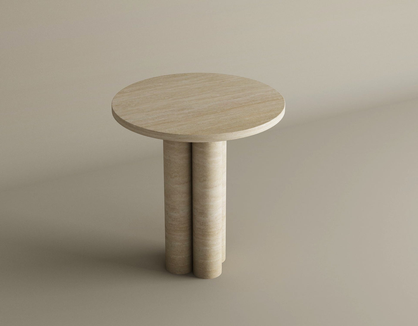 Harmonia Travertine Stone Table – Sculptural Form with a Soft, Organic Aesthetic
