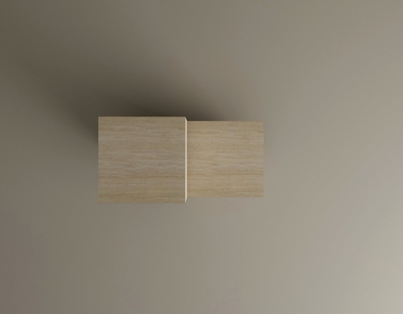 Travertine Tiered Side Table Set – Sculptural Nesting Tables in Natural Stone