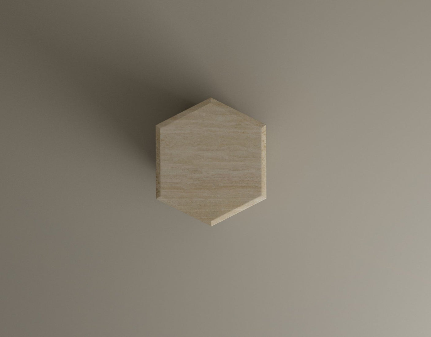 HexaForm and Pentagon Travertine Pedestal