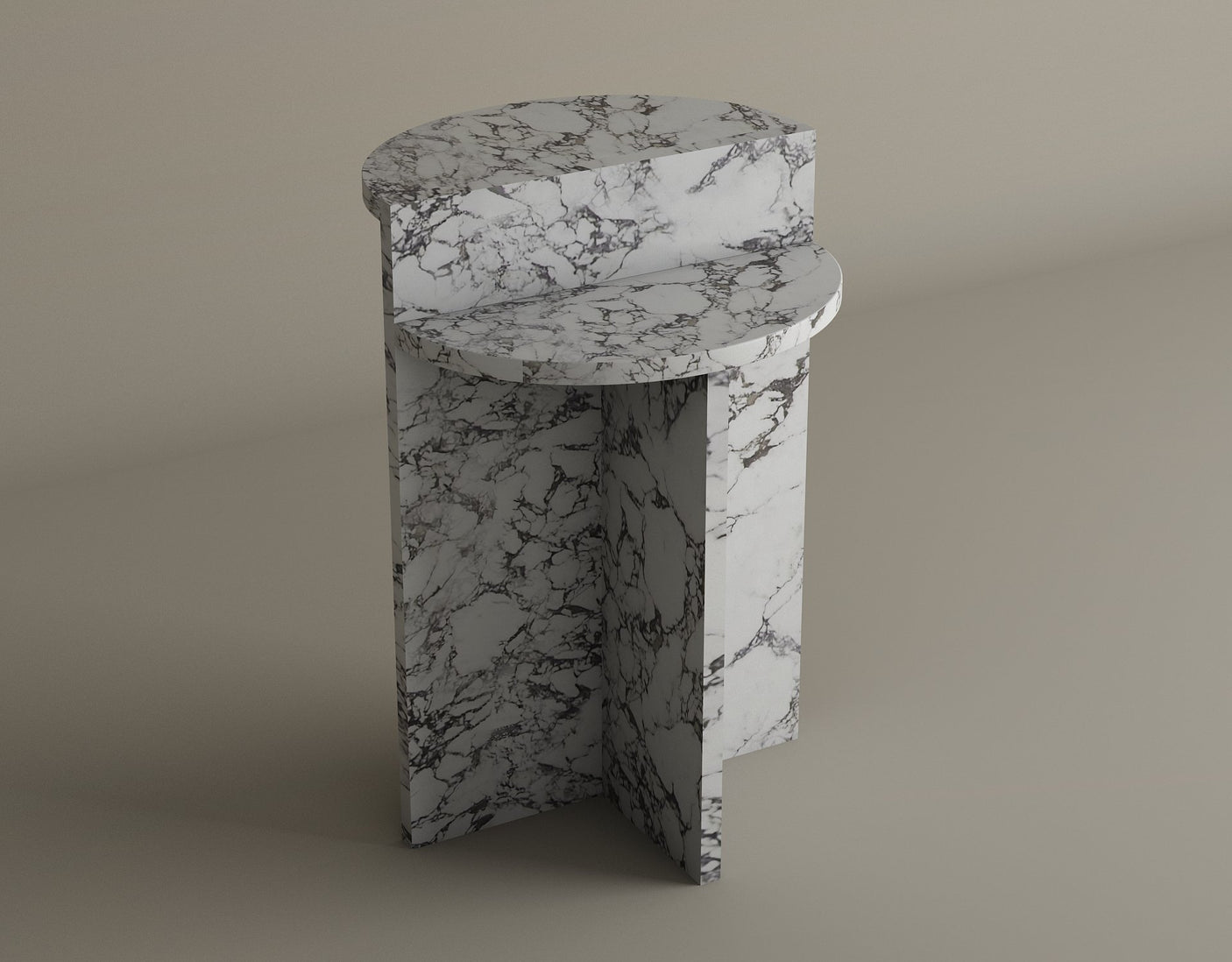 Contemporary Calacatta Viola Marble Side Table