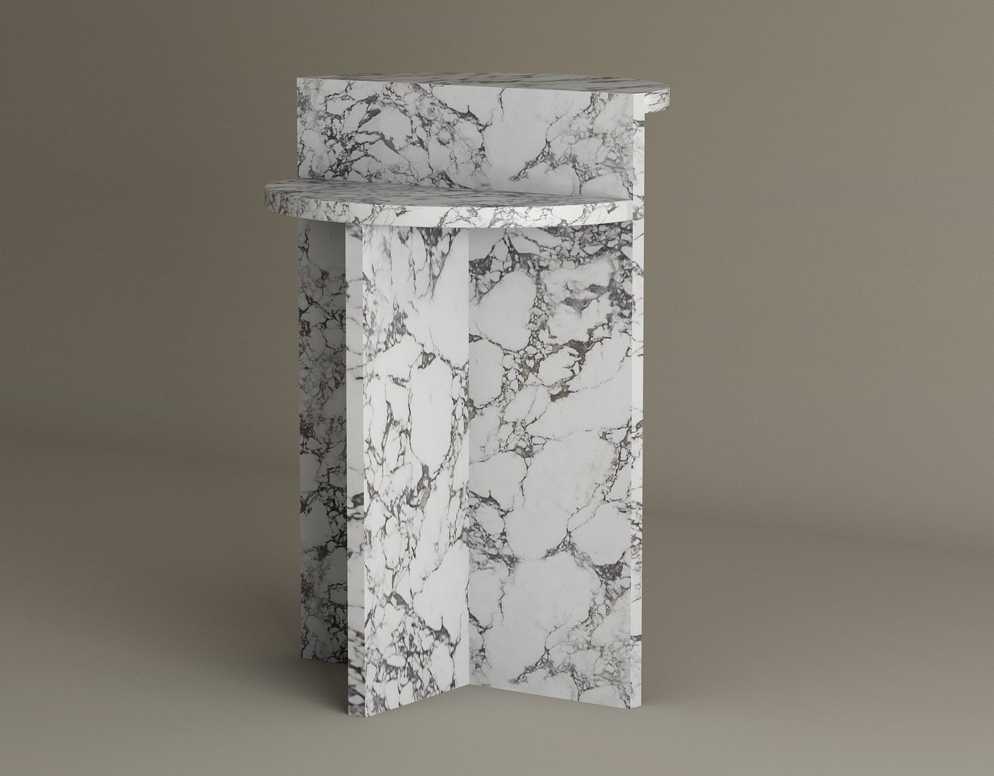 Contemporary Calacatta Viola Marble Side Table