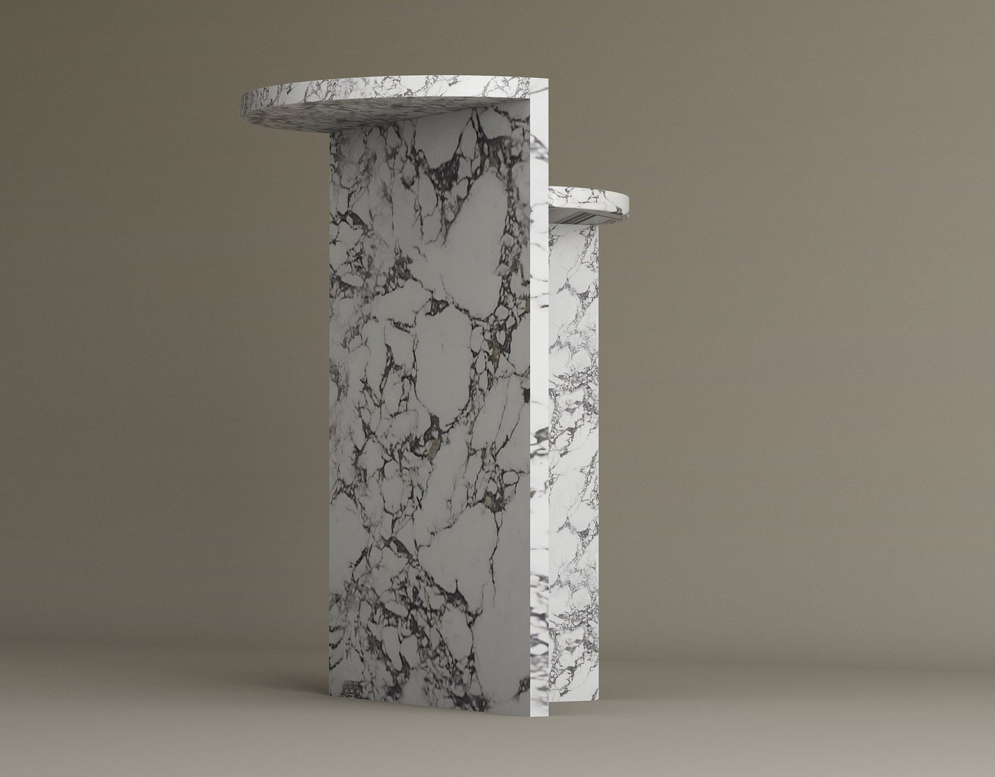 Contemporary Calacatta Viola Marble Side Table