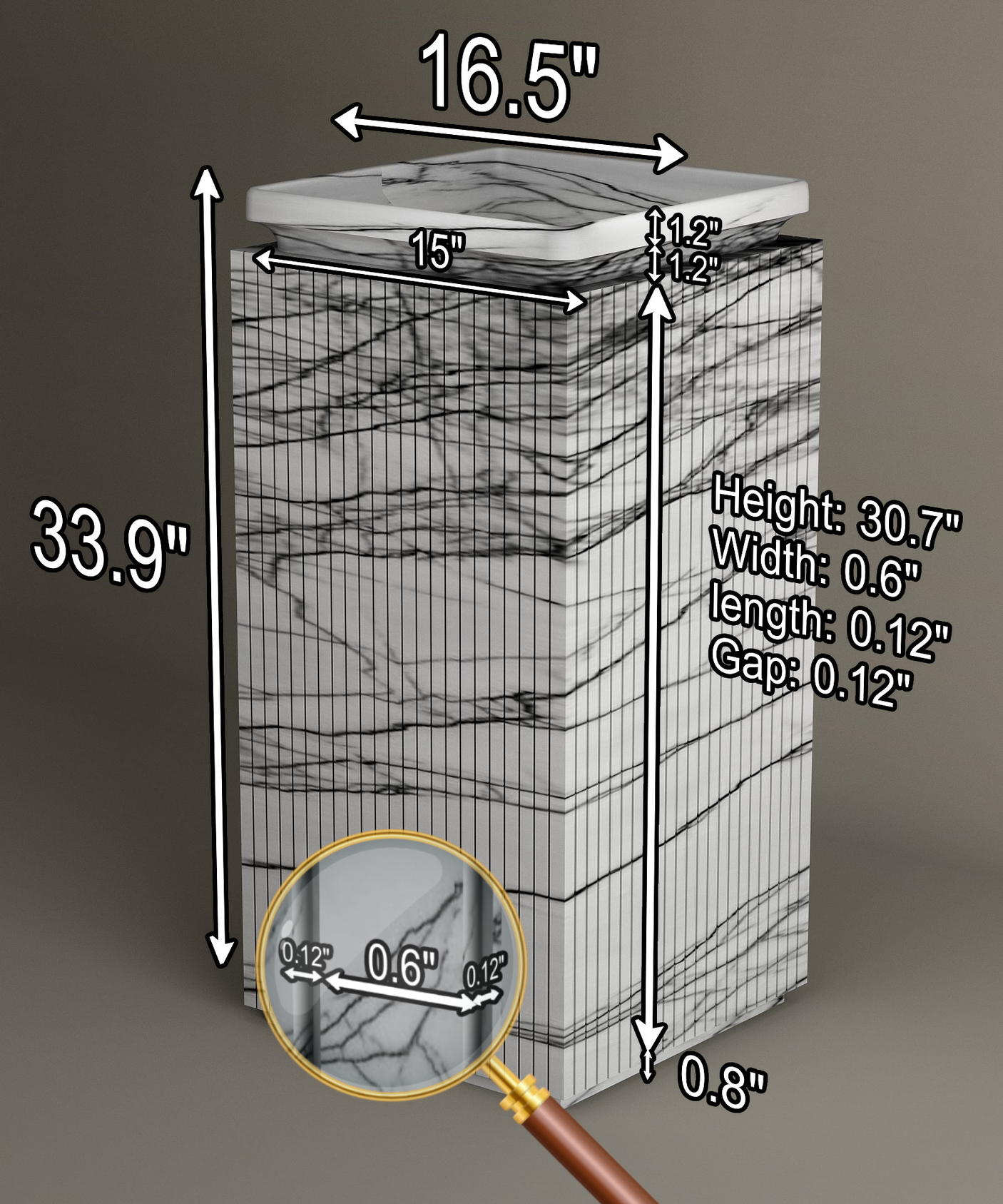 Lilac Square Marble Pedestal Vanity Sink