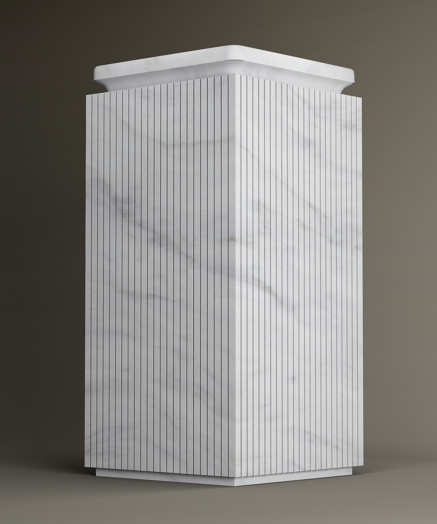 Carrara Square Marble Pedestal Vanity Sink