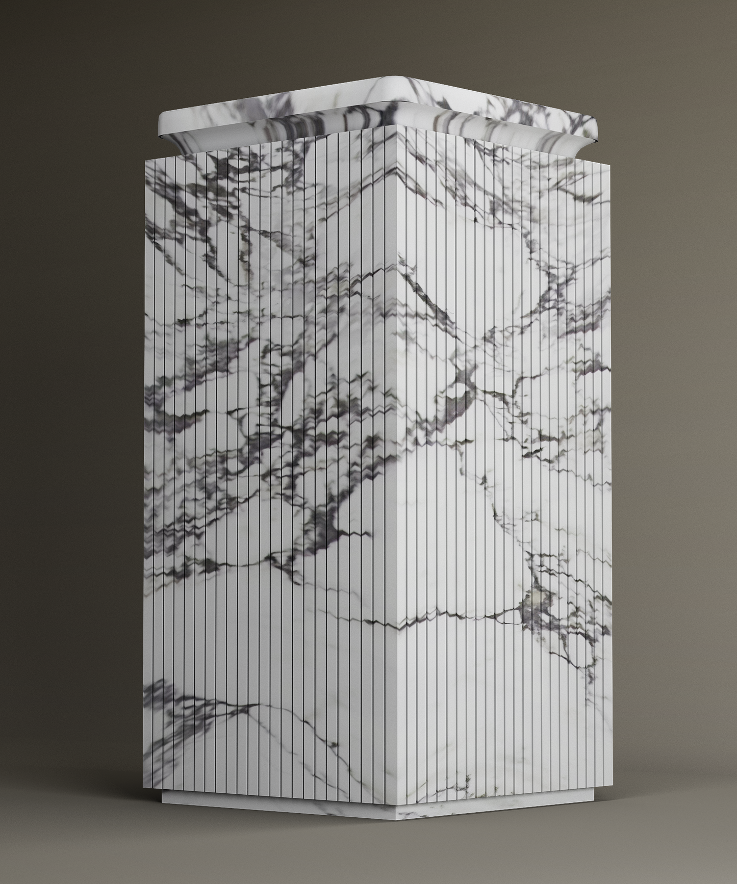 Calacatta Square Marble Pedestal Vanity Sink