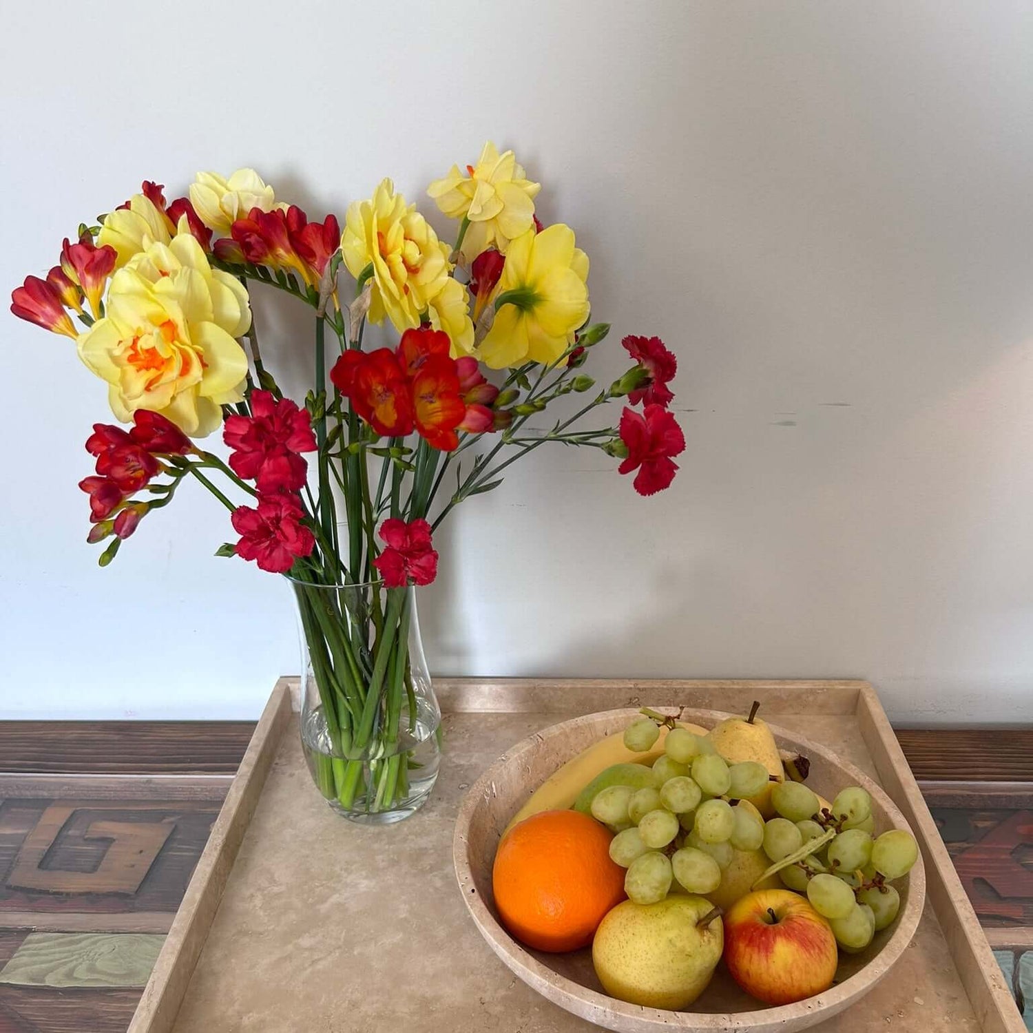 Travertine Tray - Heavy Natural Stone Serving/Catch-All Tray for Kitchen, Bathroom, Photography Props, XXXL
