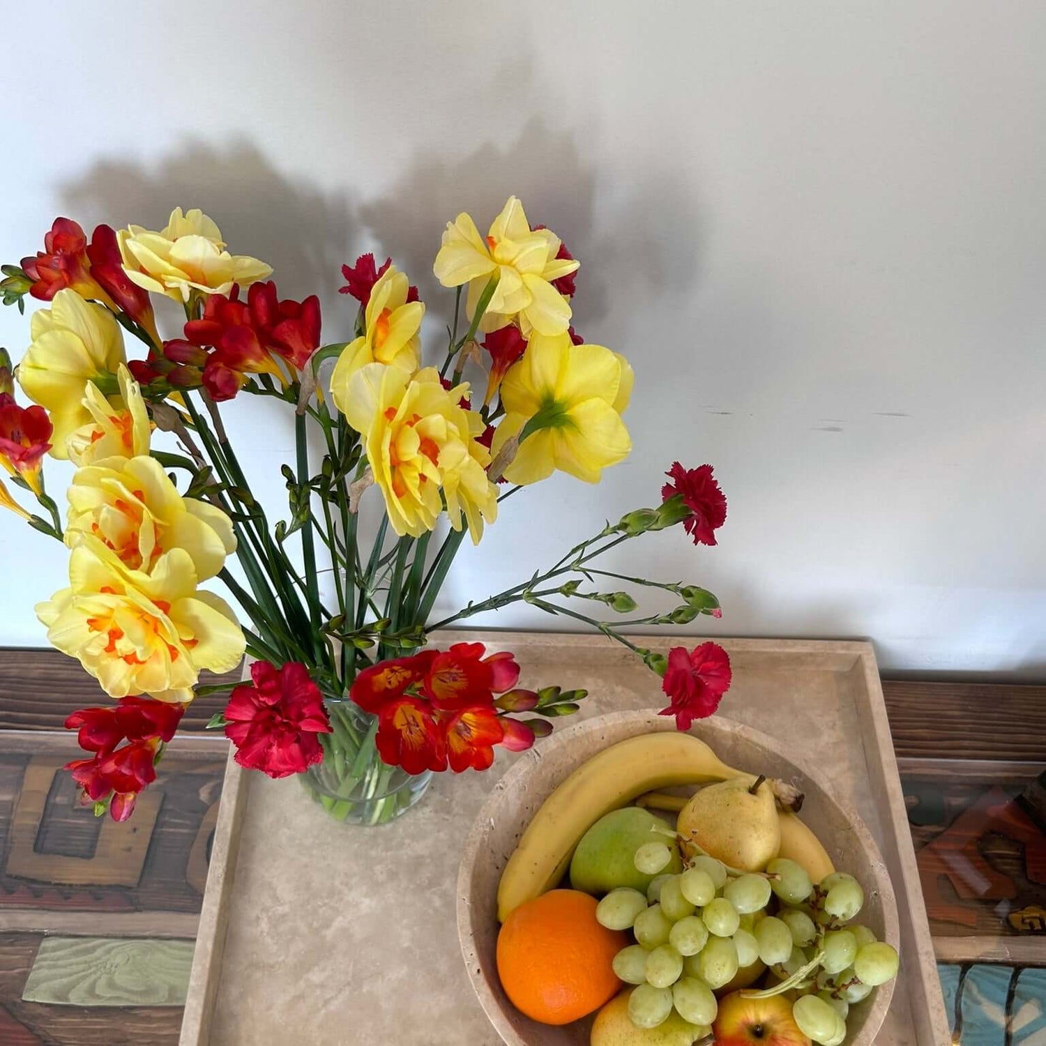 Travertine Tray - Heavy Natural Stone Serving/Catch-All Tray for Kitchen, Bathroom, Photography Props, XXXL