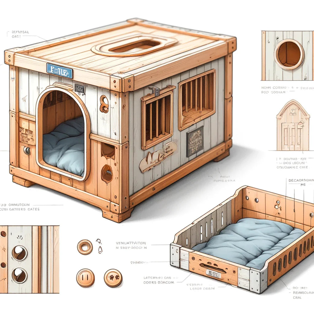 furniture crate turning into a pet house