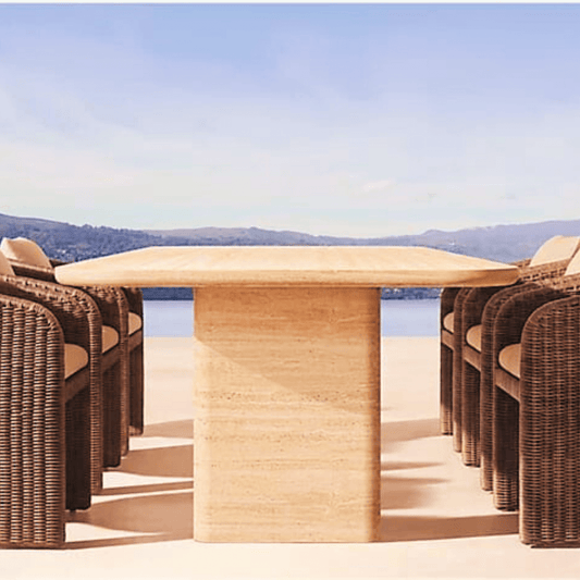 The Majestic Travertine Dining Table