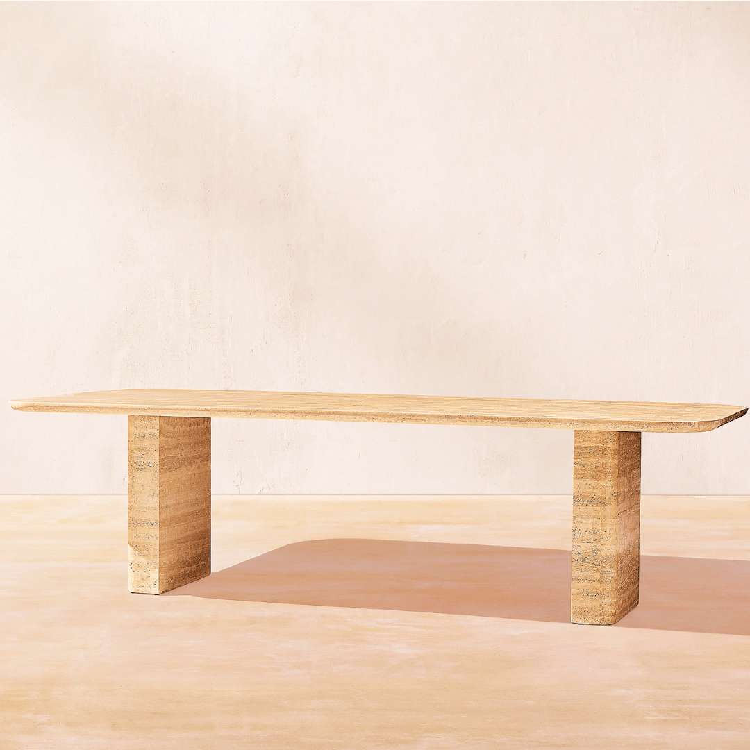 The Majestic Travertine Dining Table