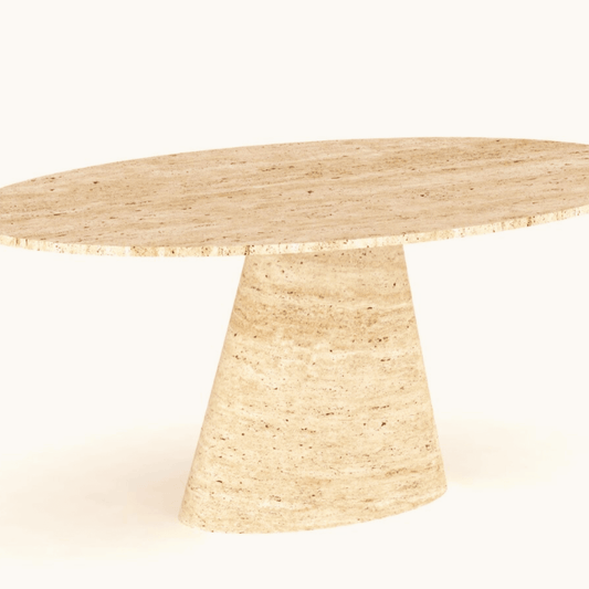 Olympian Ellipse Travertine Table