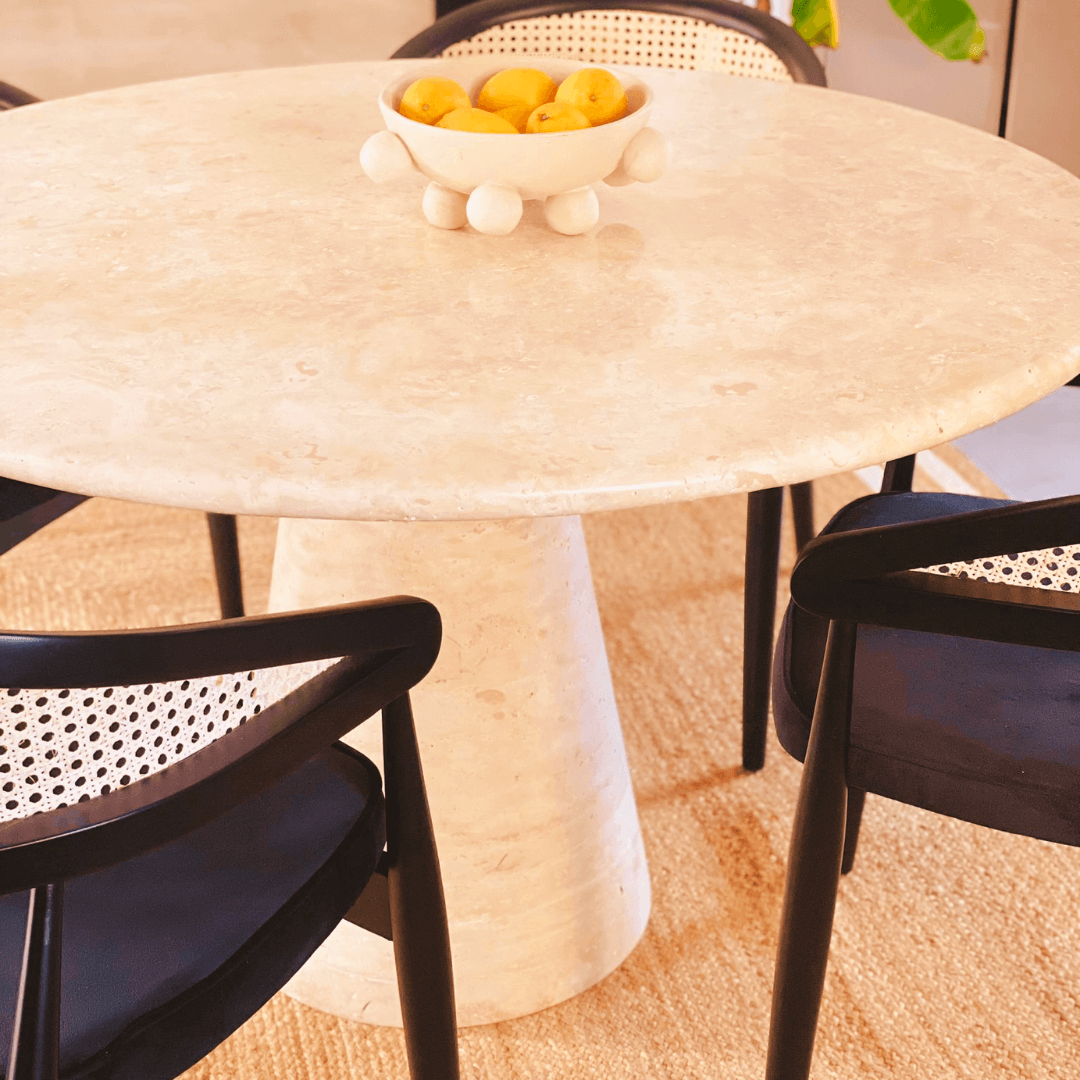 Elysian Travertine Round Dining Table