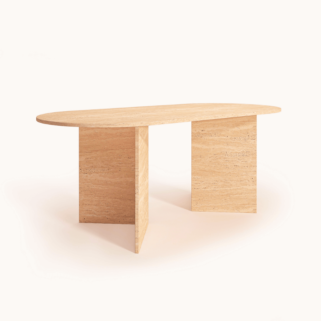 The V-Leg Travertine Dining Table