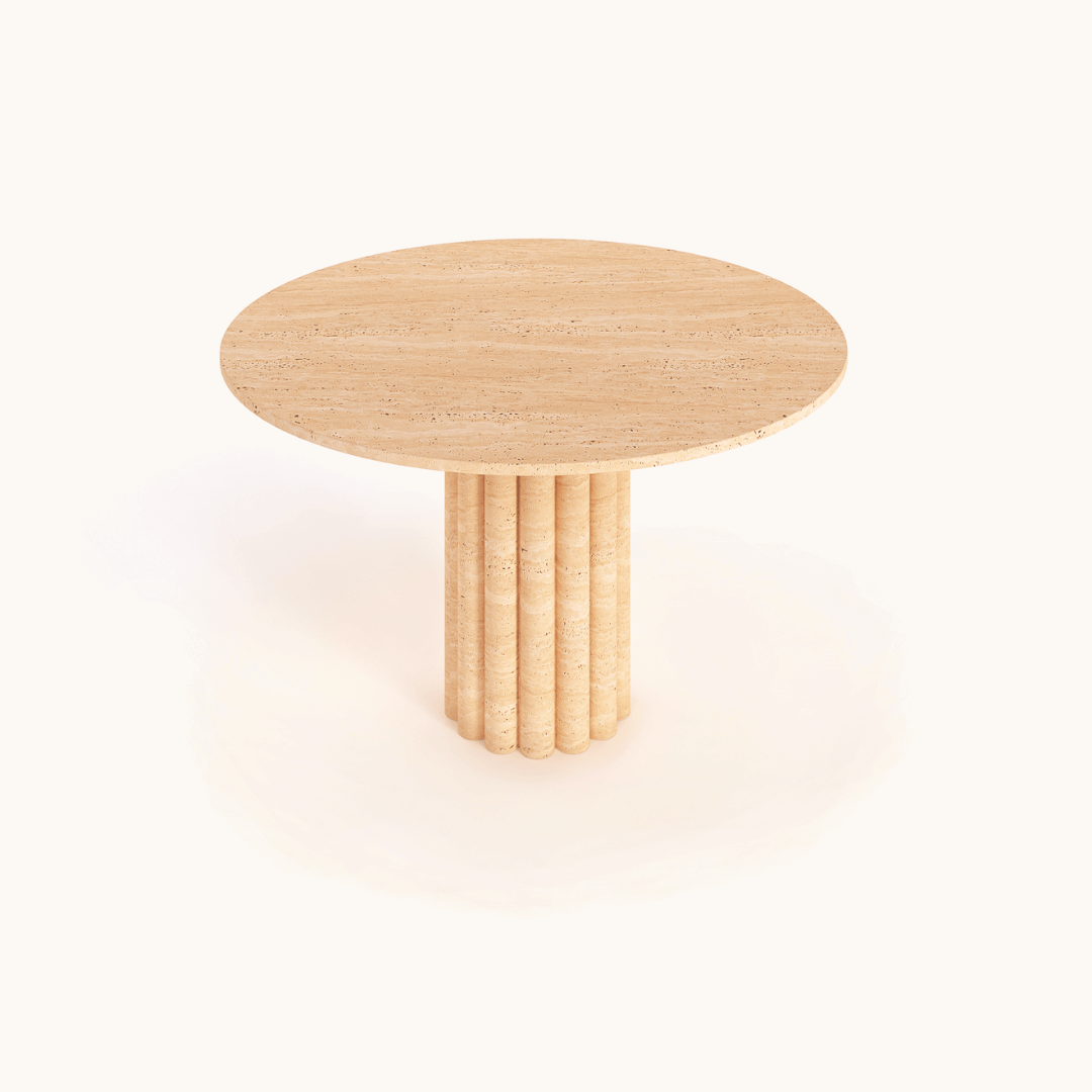 The Classic Round Travertine Dining Table