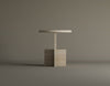 Travertine Scepter Side Table – Unique Architectural Form in Honed Travertine