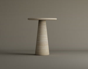 Tavolino Pietra Travertine Column Table – Classic European-Inspired Stone Design