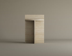 Contemporary Travertine Side Table – Stylish and Versatile for Modern Living Spaces