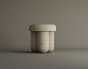 Travertine Elegance Accent Table – Classic and Timeless Natural Stone End Table