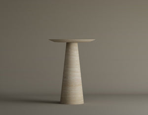 Twin Pillars Travertine Side Table Set – Architectural Balance in Natural Stone