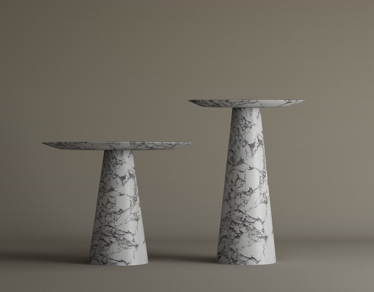 Twin Pillars Calacatta Viola Marble Table Set