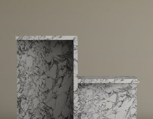 Tiered Calacatta Viola Marble Table Set